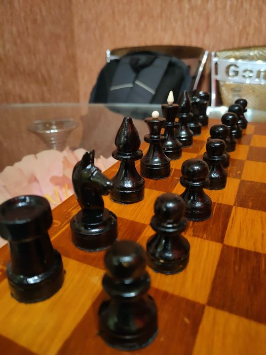 Набор игровой деревянные шахматы 40х40 см.