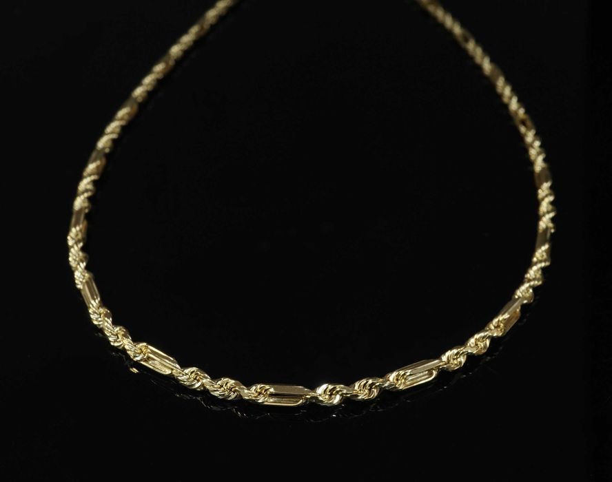 Złoto 585 - Złoty łańcuszek damski. Splot KORDEL 45 cm