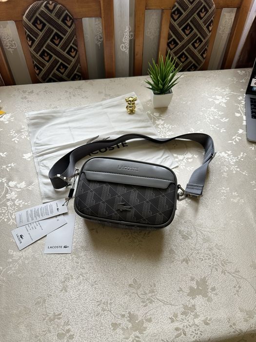 Сумка Lacoste GREY Monogram | Crossbody | мессенджер | лакоста лакосте
