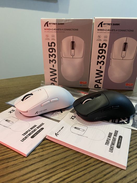 Ігрова миша Attack Shark X3 PAW3395 Black/White