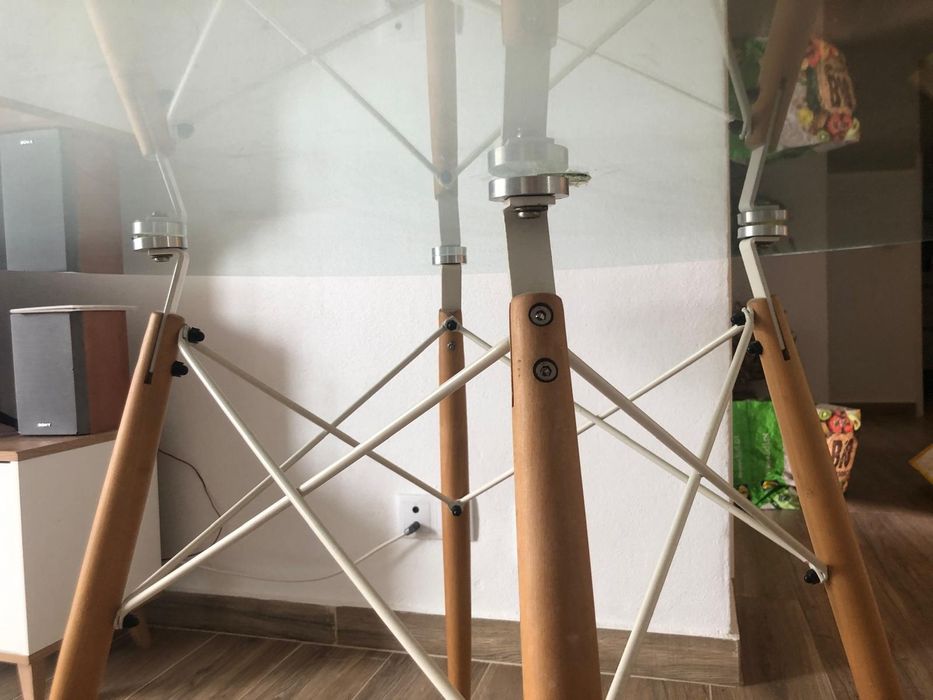 Mesa em vidro 120cm estilo nórdico