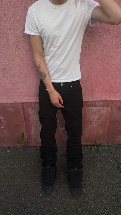 basic straight jeans черные