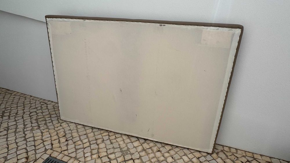 Cabeceira de cama estofada bege 180 cm