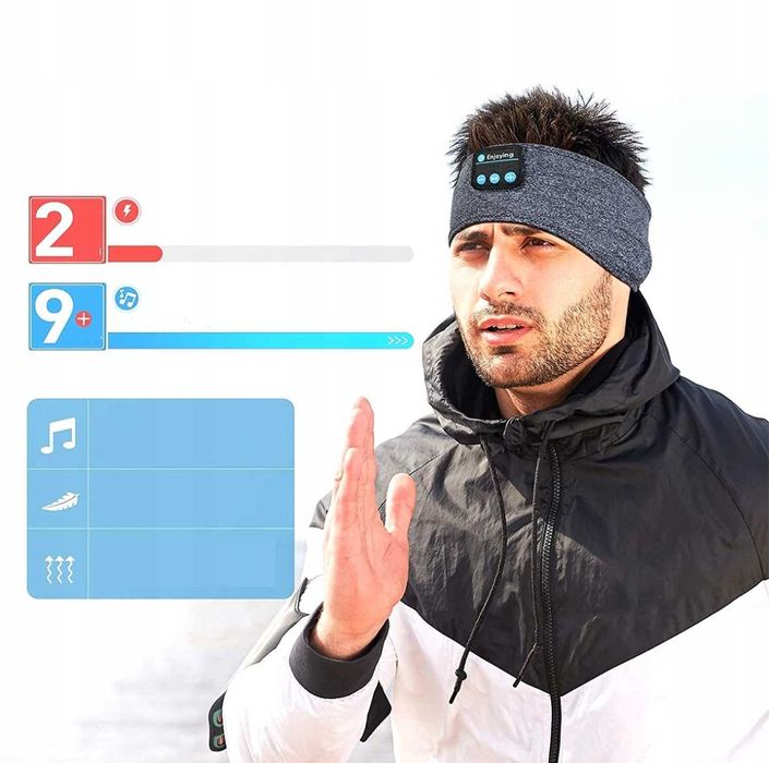 OPASKA BLUETOOTH TRENINGOWA/ na głowę uszy oczy do spania bezprzewodwa