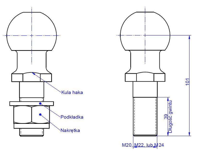 Uniwersalny hak holowniczy 50x50 do zderzaka adapter USA