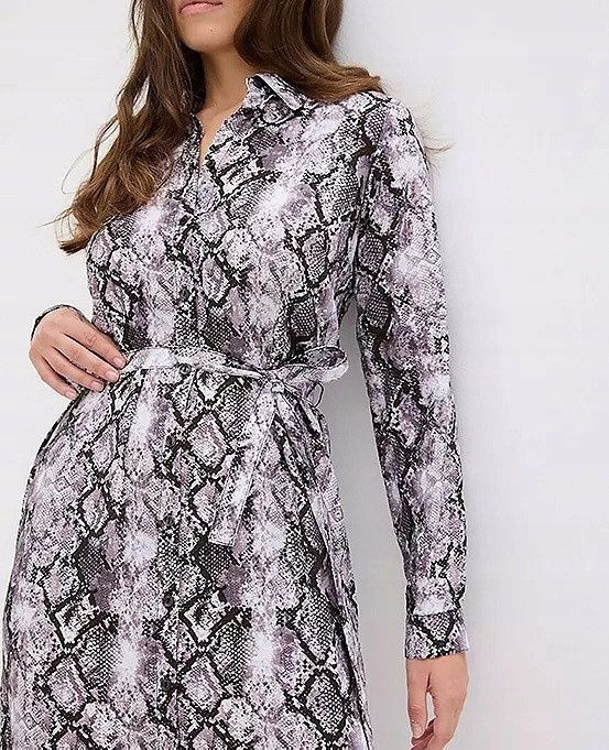 B.P.C wzorzysta sukienka koszulowa midi r.40
