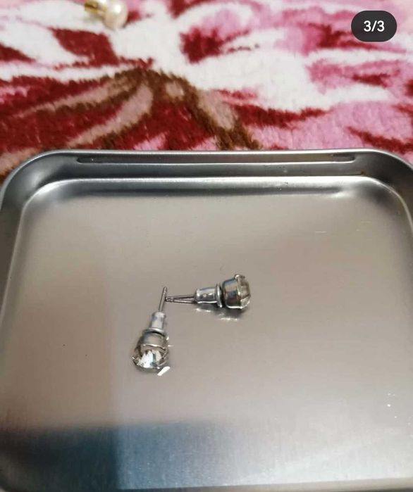 Серьги гвоздики медицинский сплав сталь