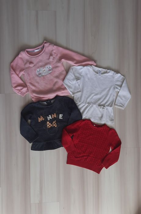 Zestaw 4szt: Sweter dziewczęcy r.92