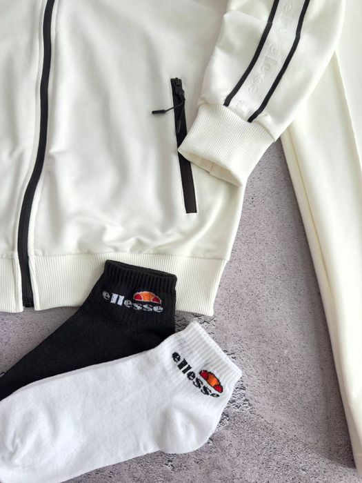 Мужской спортивный костюм элис Ellesse черный/молочный  [S,M,L,XL,XXL] + носки в подарок!
