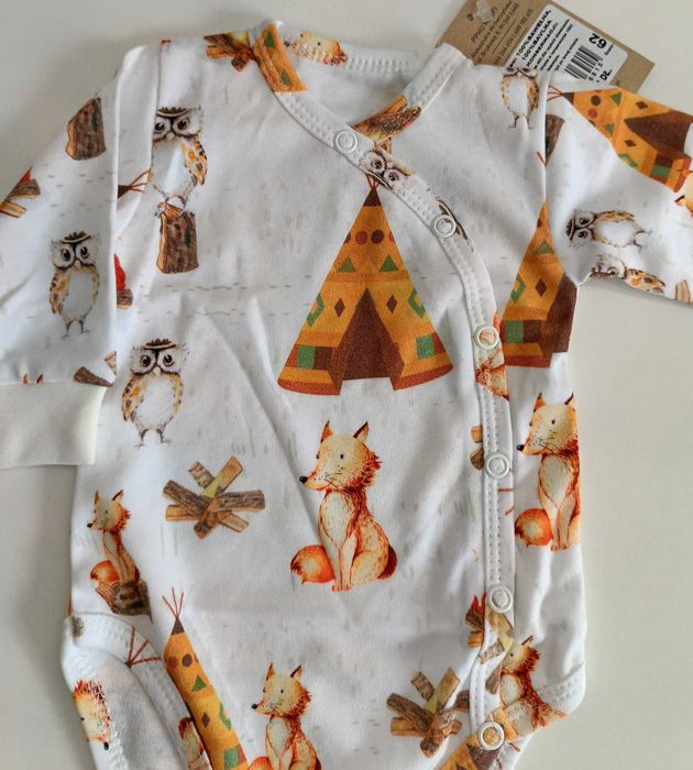 Body Niemowlęce kopertowe MROFI - Lisek rozmiar 62 cm