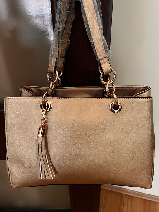 Torebka damska złota na ramię