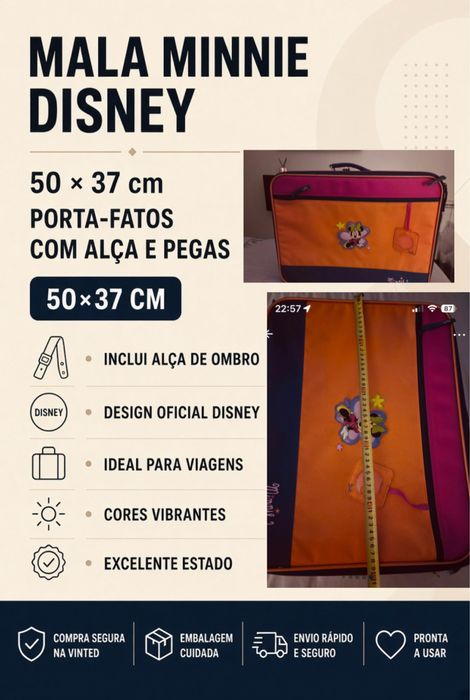 Mala de Viagem - Minnie Disney 50x37 cm – Excelente estado
