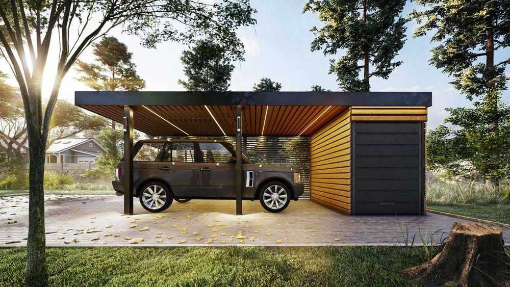 Навіс для машини, металевий навіс із сонячними панелями Львів