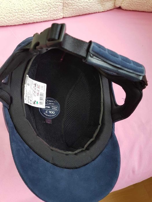 Toczek kask jeździecki FOUGANZA C 700 rozmiar 57 cm welur
