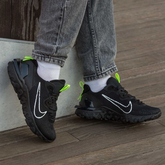 Чоловічі кросівки Nike React Vision "Black/Green" Розміри 40-45