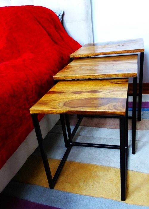 Modernistyczne szafki nocne ze stali nierdzewnej - styl LOFT