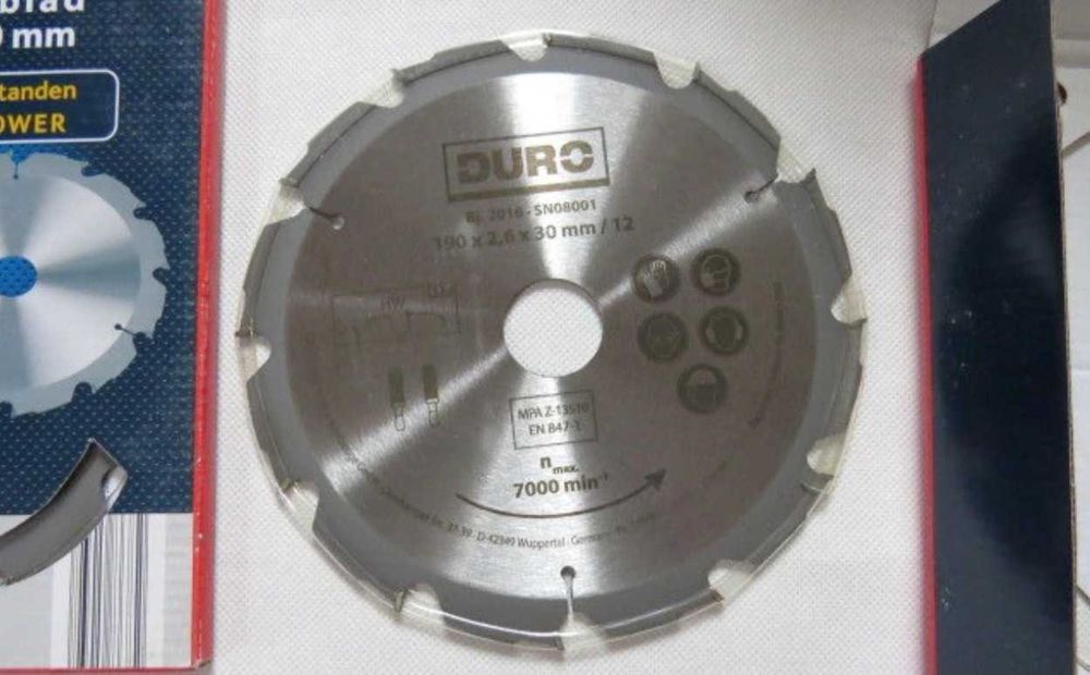 Tarcza do piły tarczowej 190 x 2,6 x 30mm 12 zębów firma DURO