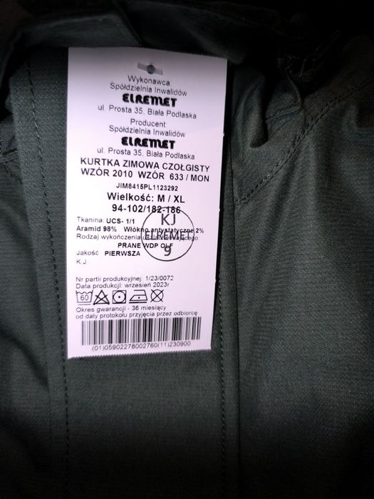 Kurtka od kombinezonu czolgisty rozm M XL