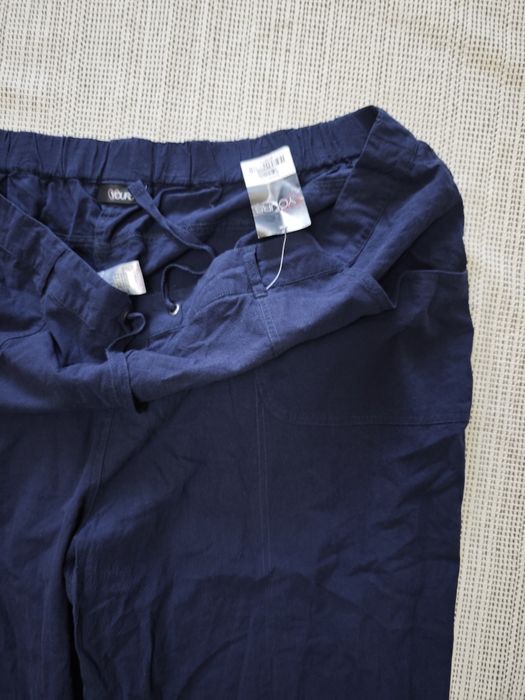 Жіночі Штани обємні лляні хлопкові  котон літні 5 - 7 XL