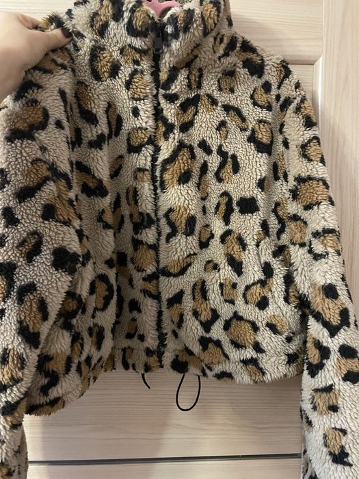 Короткая шубка эко -мех леопард