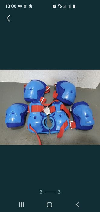 Patins em linha com proteções