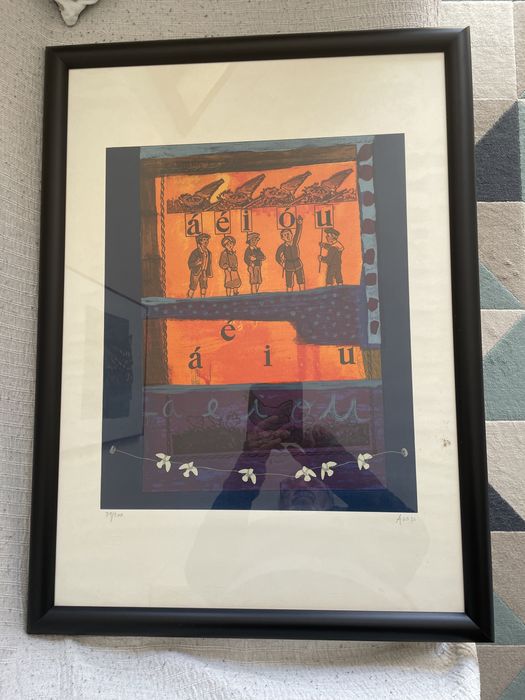 Serigrafia original e emoldurada de Amélia Assis.