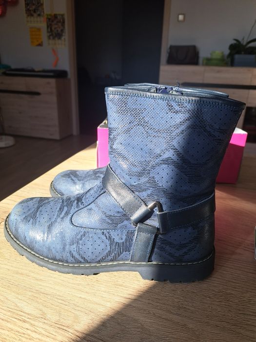 Зимние кожаные ботинки на натуральной цигейке