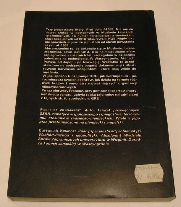 GRU sowiecki super wywiad - Pierre de VILLEMAREST - 1988 rok