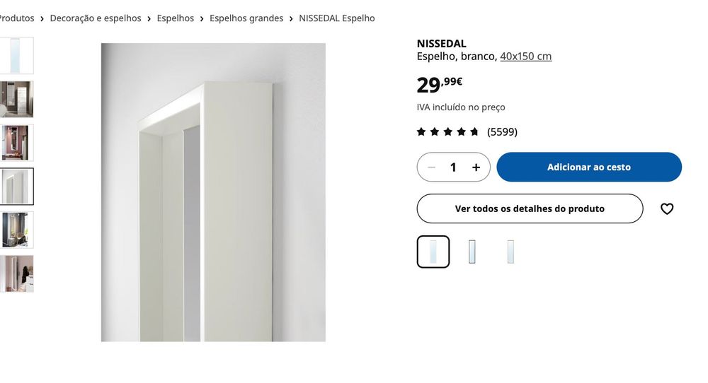 Espelho Ikea de 150x40