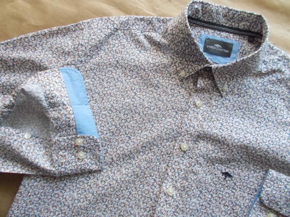L FYNCH&HATTON Premium Designerska Koszula Męska L 41,5 cm Germany