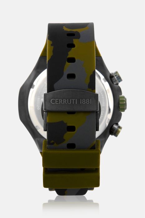 Cerruti 1881  Men Silicone Band Watch, 40mm Camo Green