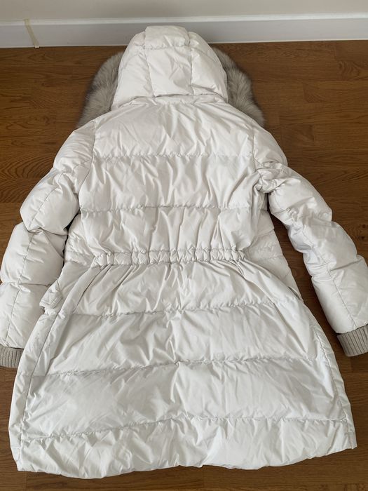 Куртка теплая удлиненная белая производство Италия