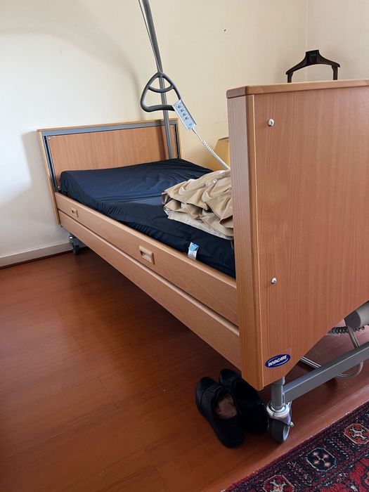 Cama Elétrica c/ Elevação, Colchão Anti-Escaras Viscoelástico 16cm