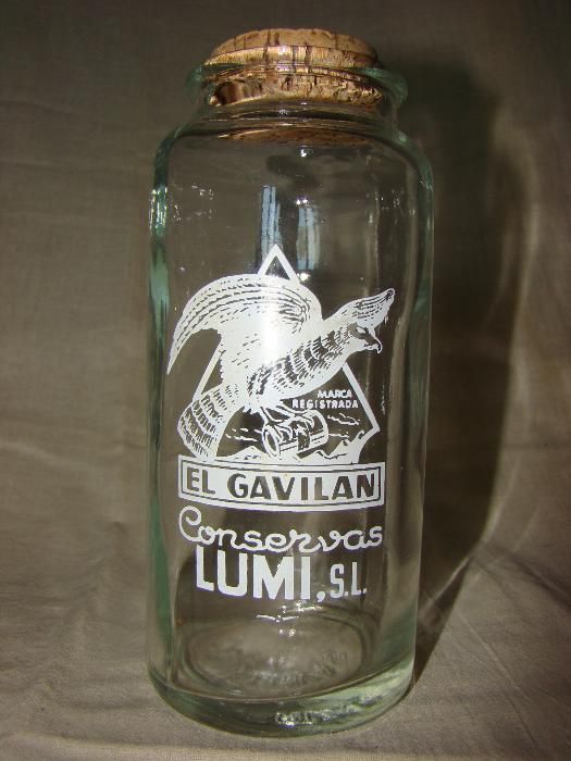 Frasco antigo de conservas EL GAVILAN