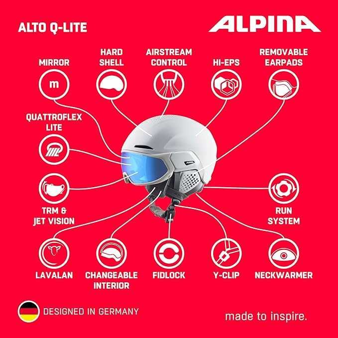 Kask narciarski - ALPINA ALTO Q-LITE white matt (blue revo), 55-59 cm