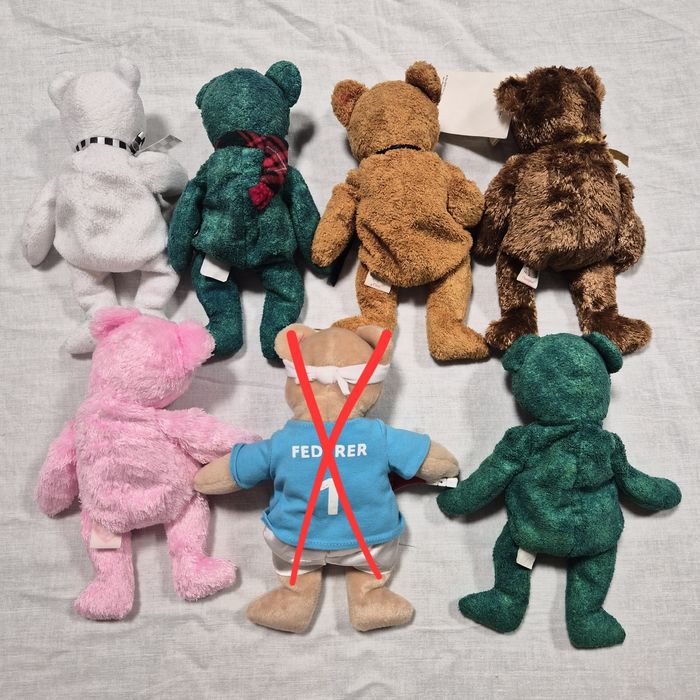 Плюшеві іграшки-медведики Ty Beanie Baby 7шт різних