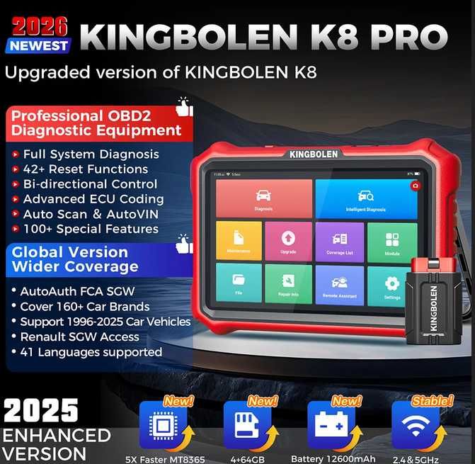 kingbolen k8 pro tester diagnostyczn darmowe aktualizacje JEZYK polski