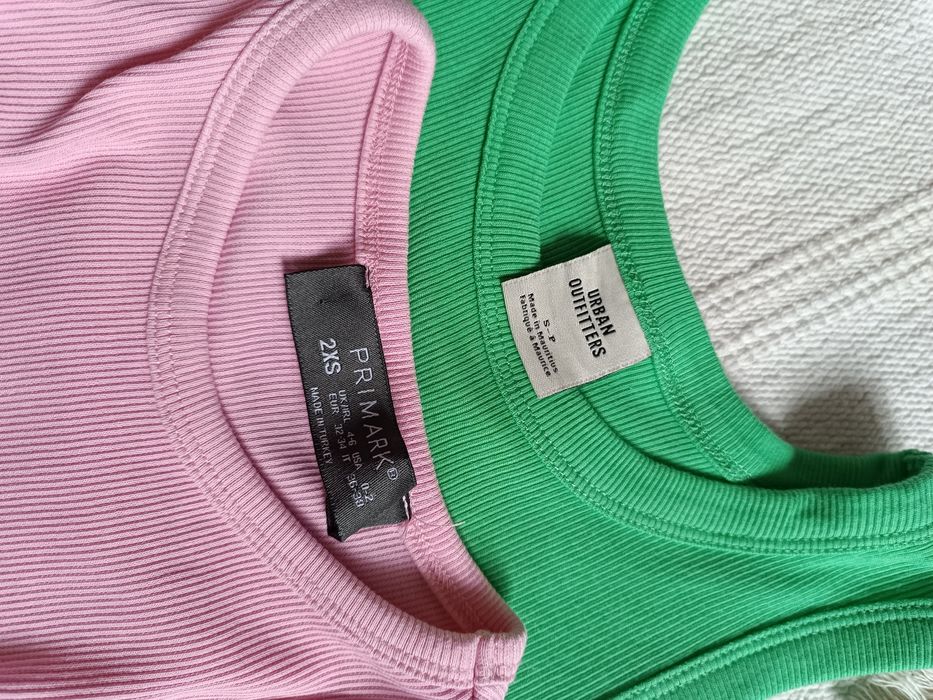 Топ в рубчик рожевий зелений primark