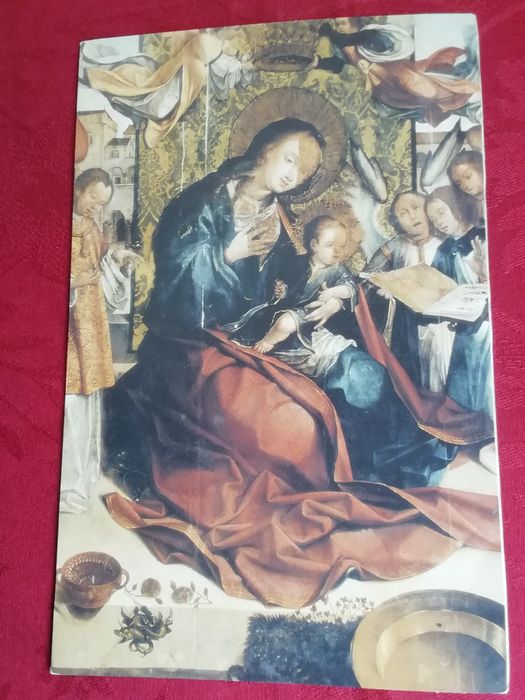 Postal Virgem, Menino e Anjos