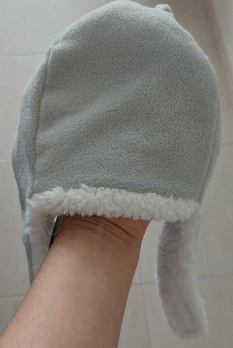 Gorro cinzento “urso com orelhas”, Benetton, 6-7 anos, NOVO etiquetado
