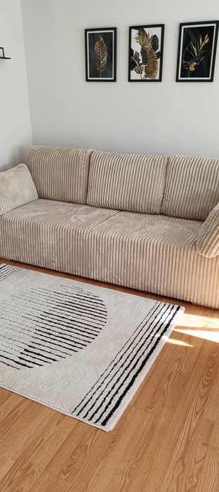 Kanapa rozkładana duża beż