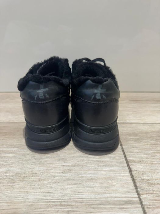 Premiata мужские кожаные зимние кроссовки на меху