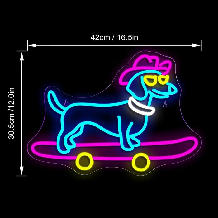 Sinal Luminoso Néon LED em Acrílico " HOTDOG - SKATE "