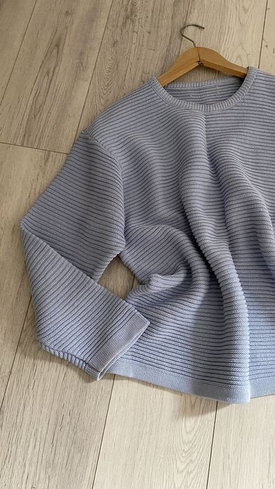 Niebieski sweter Blue baby 38/M -42/XL 50% bawelna  oversize