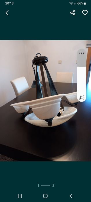 Candeeiro em pedra de alabastro  natural