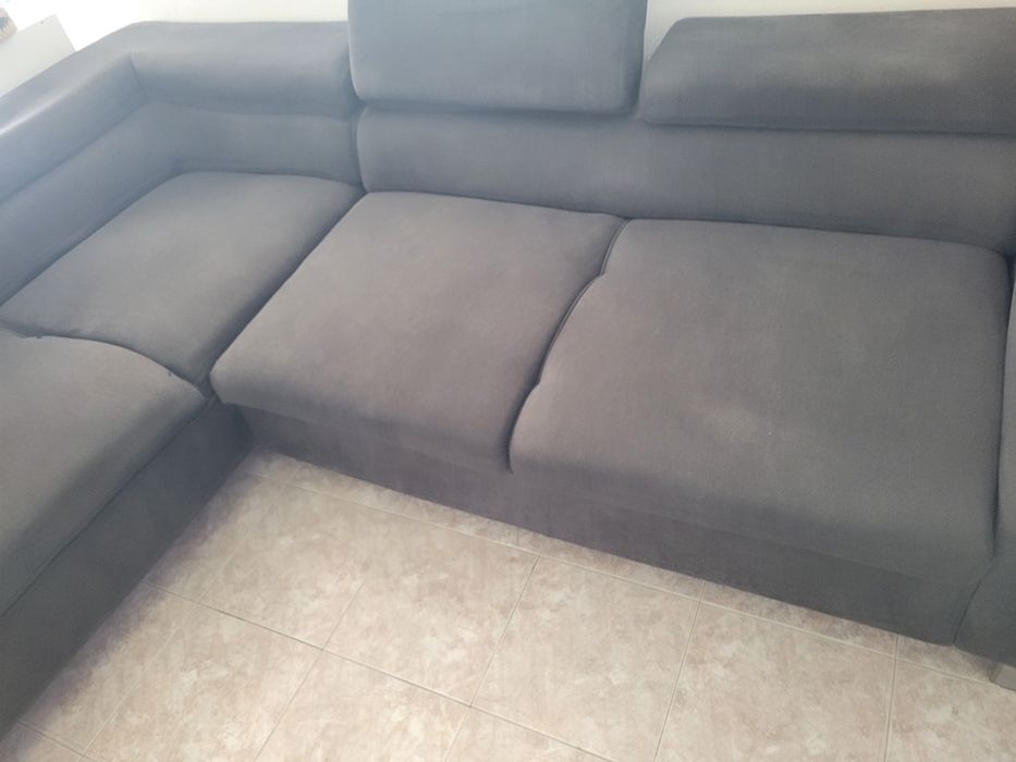 Sofá de canto com chaise longue grande
