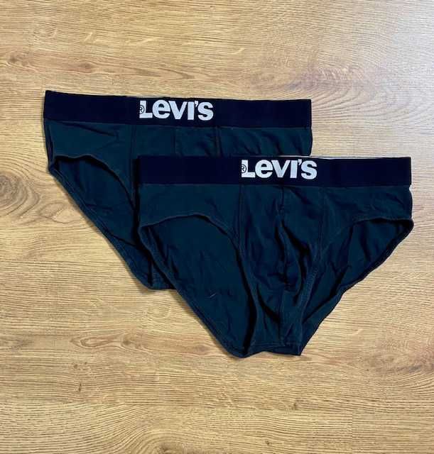 Slipy męskie figi Levi's 2 pack - rozmiar XL, bawełna, elastan, czarne