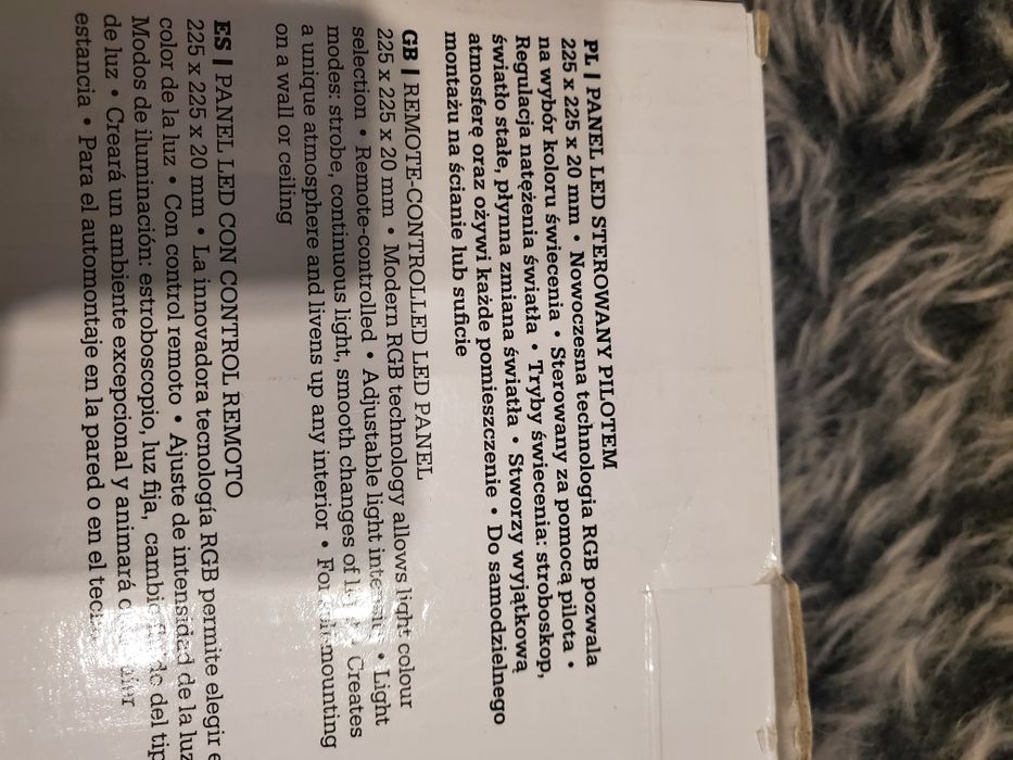 Panel LED sterowany pilotem