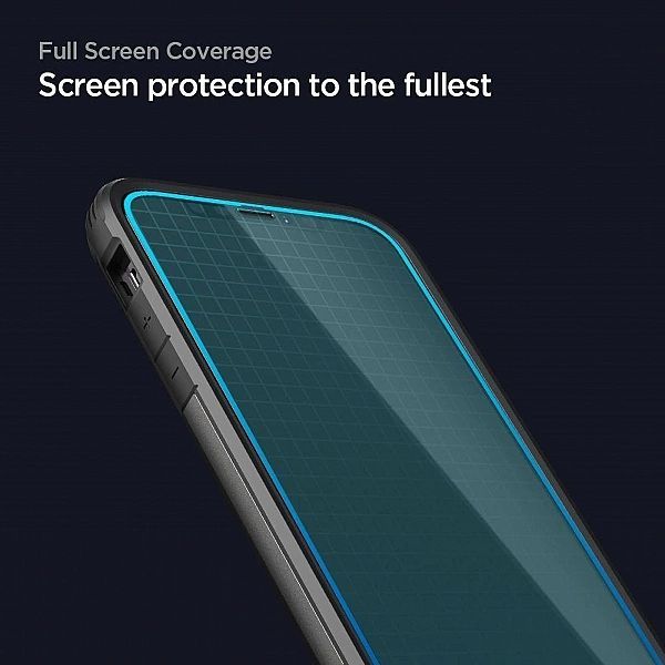 Szkło hartowane Spigen Glass Fc na iPhone 12 / iPhone 12 Pro - czarne