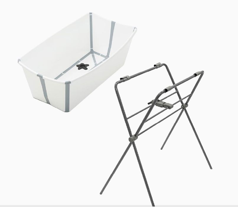 Stokke Banheira dobravel branca + SUPORTE BANHEIRA